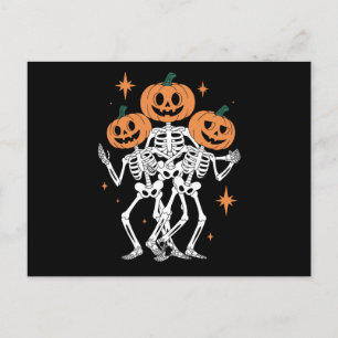 Carte Postale Citrouille squelette Halloween Citrouille Saison S