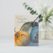 Carte postale Citrouille turquoise (Debout devant)