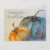 Carte postale Citrouille turquoise (Dos)