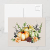 Carte Postale Citrouilles aquarelles (Devant / Derrière)
