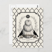 Carte Postale citrouilles blancs vintages modernes (Devant / Derrière)