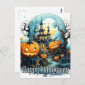 Carte Postale Citrouilles brillants après la lune (Devant / Derrière)