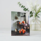 Carte Postale Citrouilles dans la cuisine (Debout devant)