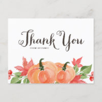 Citrouilles d'aquarelle et Merci Feuille d'érable