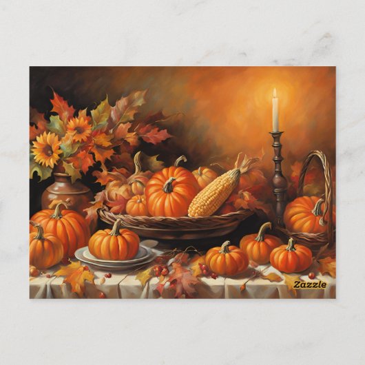 Carte Postale Citrouilles d'automne colorés (Dos)