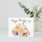 Carte Postale Citrouilles d'automne et fleurs boho (Debout devant)