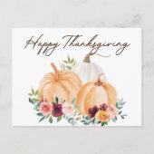 Carte Postale Citrouilles d'automne et fleurs boho (Devant)