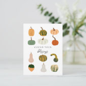 Carte Postale Citrouilles de Comptez Vos Bénédictions Automne (Debout devant)