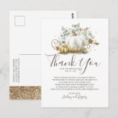 Carte Postale Citrouilles de Parties scintillant d'or et Merci d (Devant / Derrière)