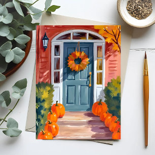 Carte Postale Citrouilles de Thanksgiving   Automne Aquarelle