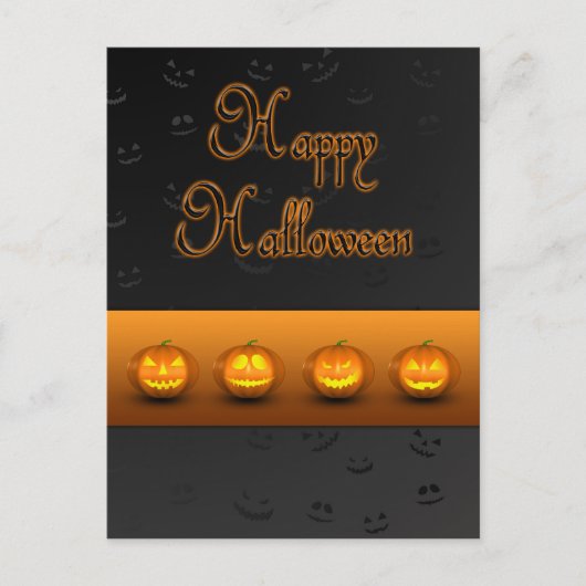 Carte Postale Citrouilles d'Halloween Jack-o-Lantern (Devant)