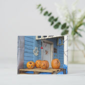 Carte Postale Citrouilles d'Halloween sculptés (Debout devant)