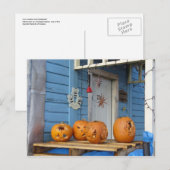 Carte Postale Citrouilles d'Halloween sculptés (Devant / Derrière)
