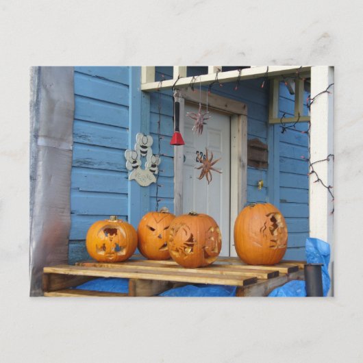 Carte Postale Citrouilles d'Halloween sculptés (Devant)