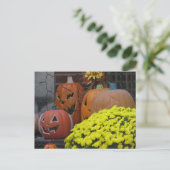 Carte Postale Citrouilles et Chrysanthèmes (Debout devant)