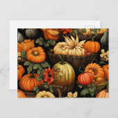 Carte Postale Citrouilles et Plus, Automne, (Devant / Derrière)