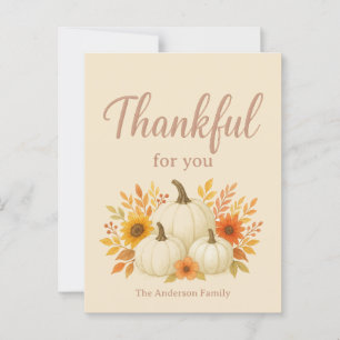 Carte Postale Citrouilles et Tournesols d'Automne Thanksgiving