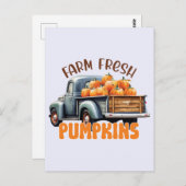 Carte Postale Citrouilles frais - Camion rustique (Devant / Derrière)