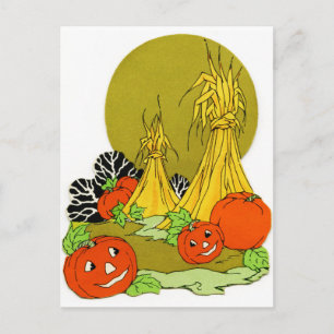 Carte Postale Citrouilles heureuses d'automne