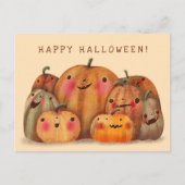 Carte Postale Citrouilles heureux - Joli Halloween (Devant)