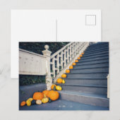 Carte Postale Citrouilles sur l'escalier (Devant / Derrière)