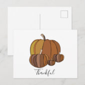 Carte Postale Citrouilles Thanksgiving (Devant / Derrière)