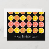 Carte Postale Citrus Candy Lemon Fruit Motif Noir (Devant / Derrière)