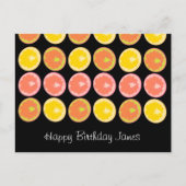 Carte Postale Citrus Candy Lemon Fruit Motif Noir (Devant)