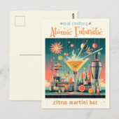 Carte Postale Citrus Martini Bar Futuriste Atomique du milieu du (Devant / Derrière)
