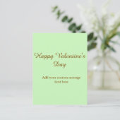 Carte Postale Citrus vert marron joyeuse Saint-Valentin simple (Debout devant)