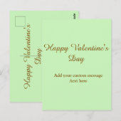 Carte Postale Citrus vert marron joyeuse Saint-Valentin simple (Devant / Derrière)