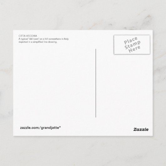 Carte postale Citta Vecchia (Dos)