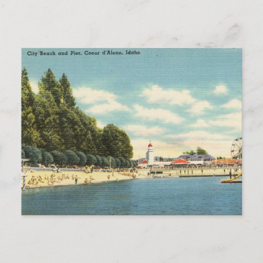 Carte Postale City Beach Pier, Coeur d'Alena, Idaho (Devant)