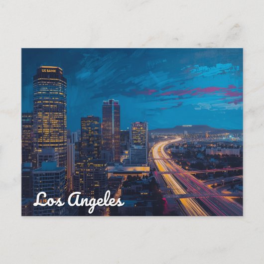 Carte Postale City of Lights – Los Angeles Skyline (Devant)