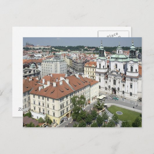 Carte Postale Cityscape de Prague historique, République tchèque (Devant / Derrière)