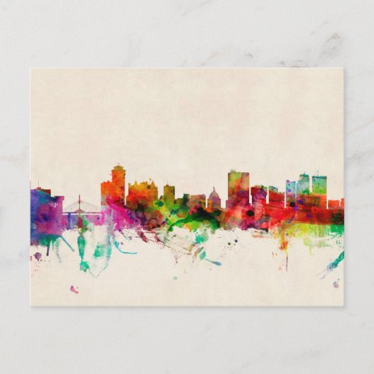 Carte Postale Cityscape de Winnipeg Canada Skyline (Devant)