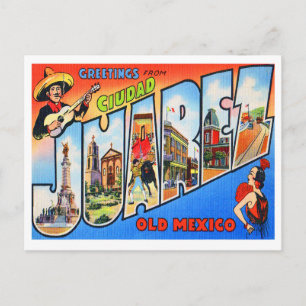 Carte Postale Ciudad Juarez Vieille Mexique