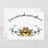 Carte Postale Claddagh / Claddaugh (Devant / Derrière)