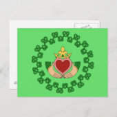 Carte Postale Claddagh et Green Knotwork (Devant / Derrière)
