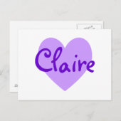 Carte Postale Claire en violet (Devant / Derrière)