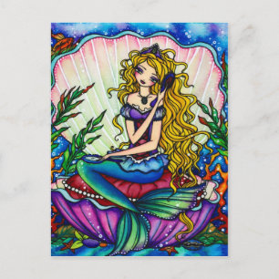 Carte postale Clamshell Mermaid Imaginaire Fairy A