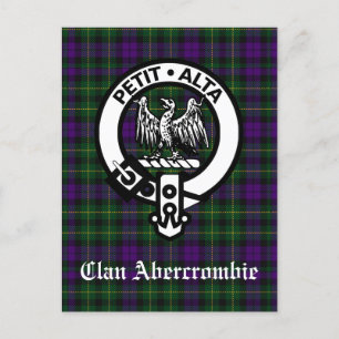 Carte Postale Clan Abercrombie Crest Badge & Tartan