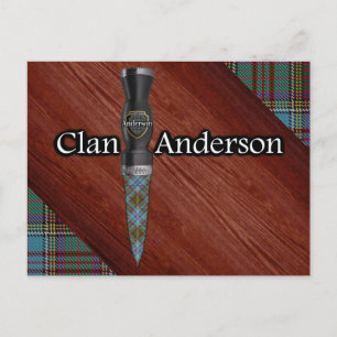 Carte Postale Clan Anderson Tartan Sgian Dubh Blade
