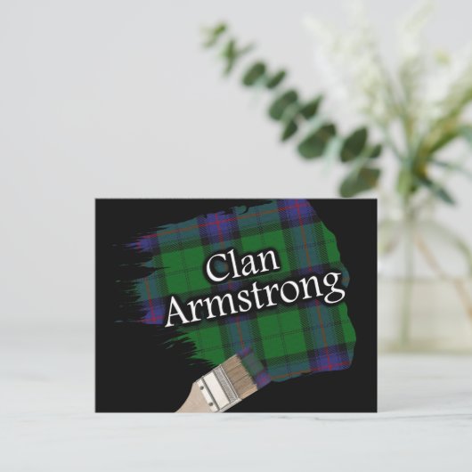 Carte Postale Clan Armstrong Scottish Tartan Paint Brush (Debout devant)