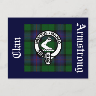 Carte postale Clan Armstrong Tartan & Crest Badge