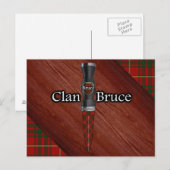 Carte Postale Clan Bruce Tartan Sgian Dubh Blade (Devant / Derrière)