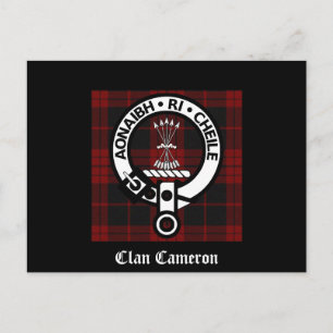 Carte Postale Clan Cameron Crest & Tartan