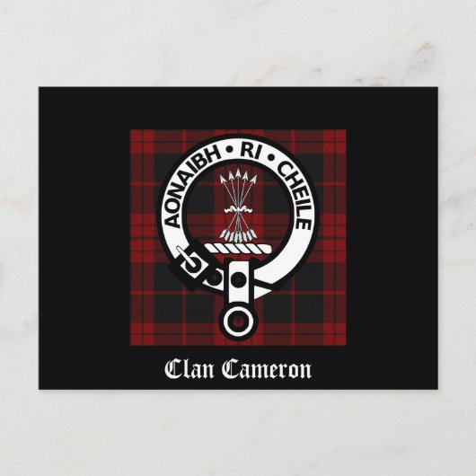 Carte Postale Clan Cameron Crest & Tartan (Devant)