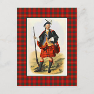 Carte Postale Clan Cameron Vintage Illustration Tartan Frame