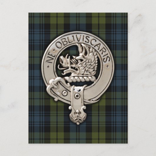 Carte Postale Clan Campbell Crest & Tartan (Devant)